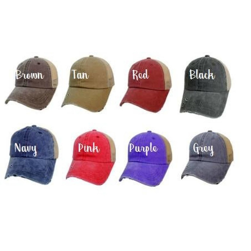 Custom Distressed Trucker Hat Your Embroidery Dad… - image 2